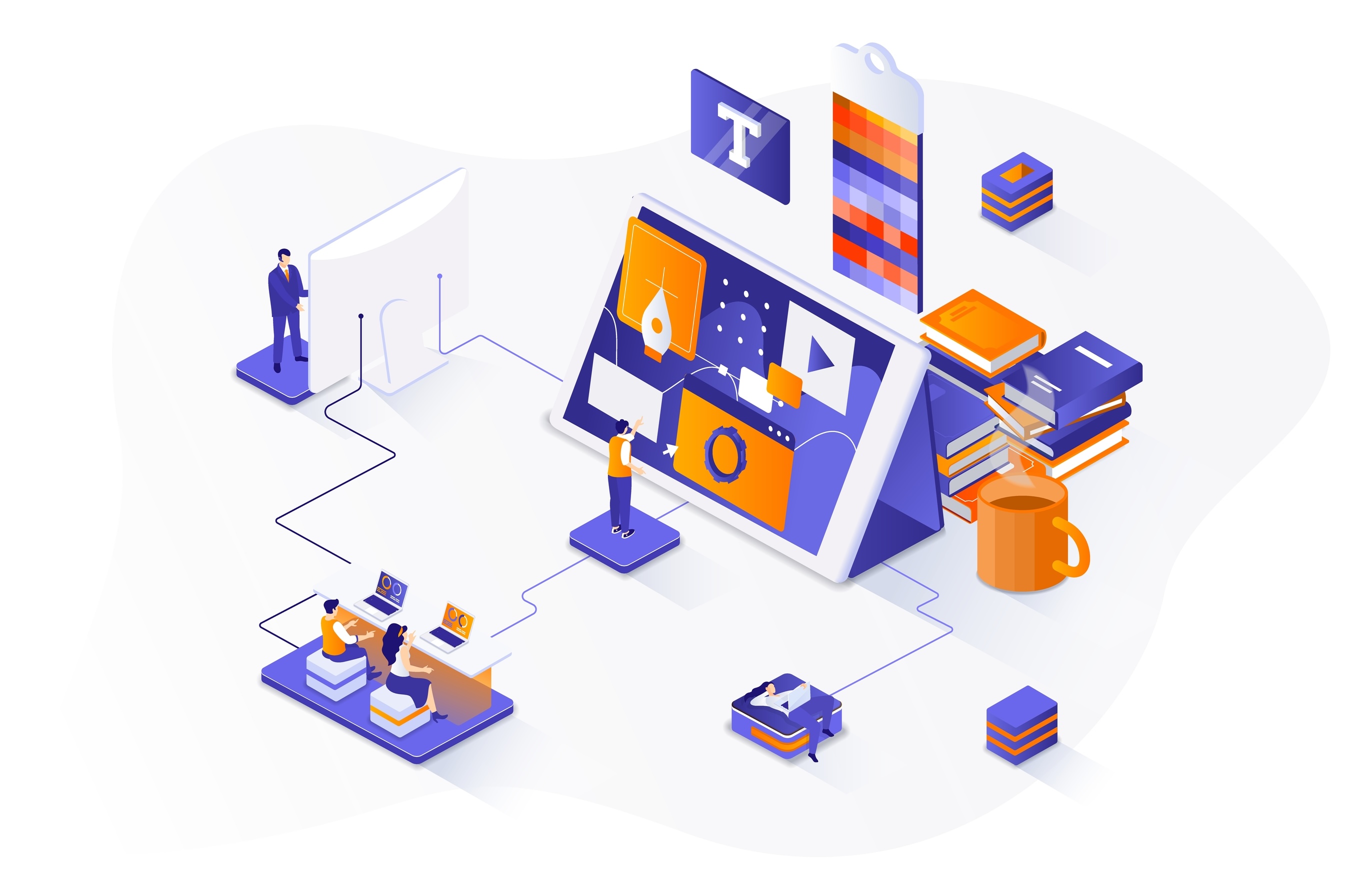 illustration of brand development for digital marketing as the first step to increasing brand visibility for dentists