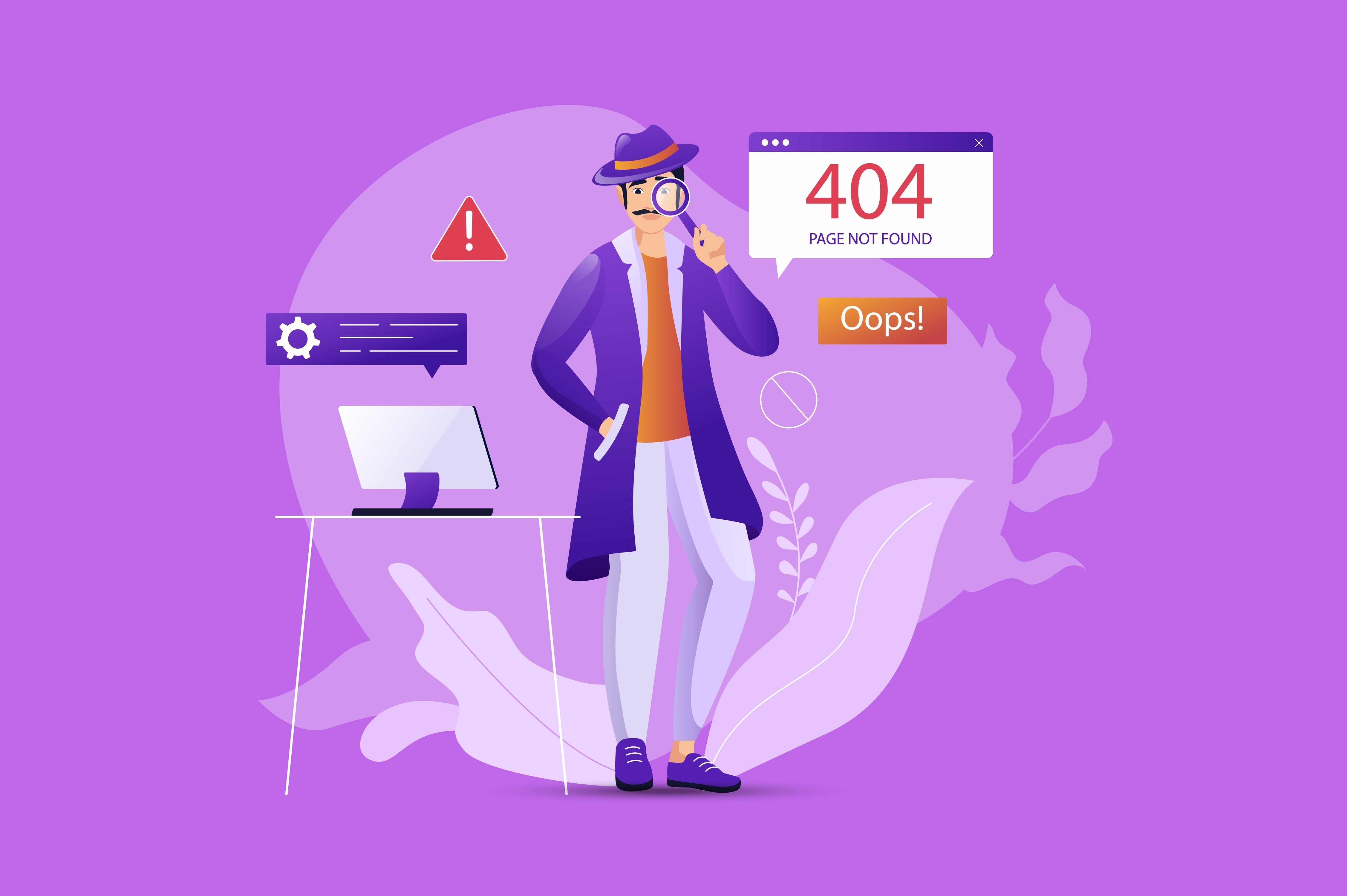 illustration of error 404